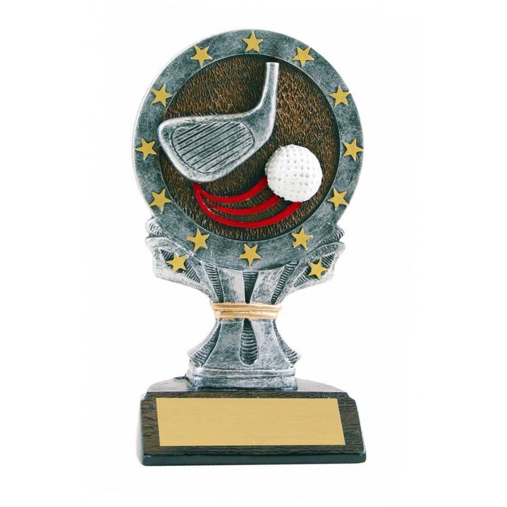 Golf All Star Resin Figure - 6 1/4" Logo Printed Golf All Star Resin Figure - 6 1/4" Logo Printed