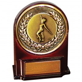 Stock 5 1/2" Medallion Award With 2" Baton Coin and Engraving Plate Custom Imprinted