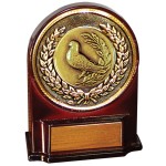 Customized Stock 5 1/2" Medallion Award With 2" Bird Coin and Engraving Plate