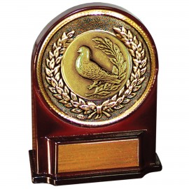 Custom Stock 5 1/2" Medallion Award With 2" Bird Coin and Engraving Plate