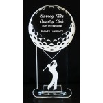 Customized VALUE LINE! Acrylic Engraved Award - 8" Golfer and Golf Ball - Key Base