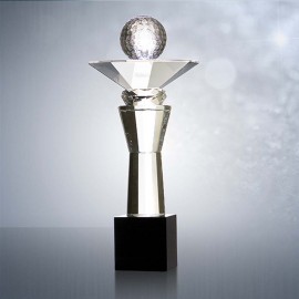 Optical Crystal/Glass Crystal Golf Trophy 13"H Logo Printed