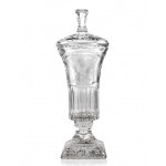 Logo Printed 24% Lead-Cut Crystal Trophy Award w/Lid