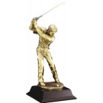 Promotional Golfer - Male Driver - Gold Metallic 16-1/2" Tall