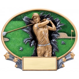 Personalized Golf, Female Xplosion Oval Resin - 7-1/4" x 6" Tall