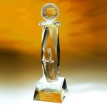 17" Crystal Award-Ultimate Golf Trophy Logo Printed
