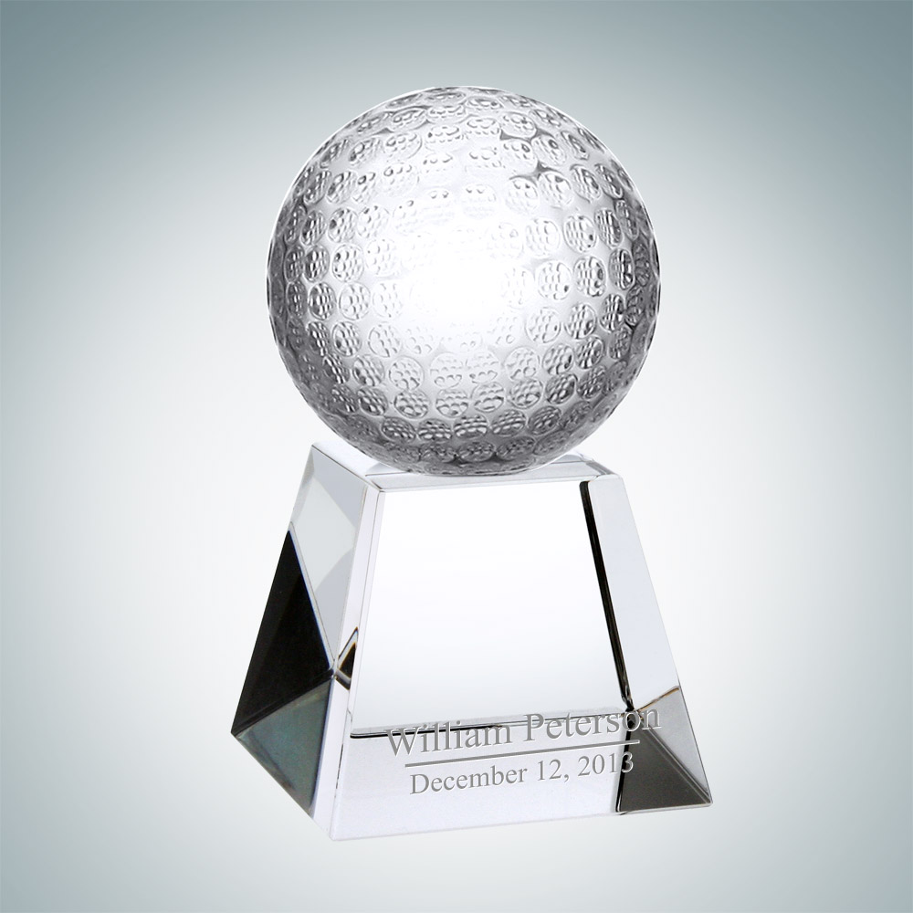 Custom Golf Optical Crystal Award w/ Short Base Custom Golf Optical Crystal Award w/ Short Base