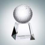 Custom Golf Optical Crystal Award w/ Short Base