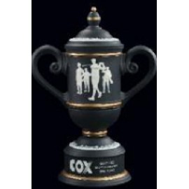 Men's Vintage Ceramic Golf Cup Trophy - Black / Gold Custom Branded