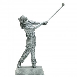 Logo Branded Signature Female Golf Figurine - 10 1/2"