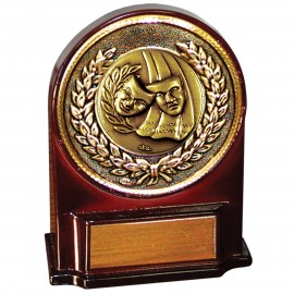Customized Stock 5 1/2" Medallion Award With 2" Drama Coin and Engraving Plate