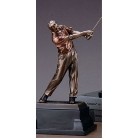 Golfer Swinging Club Trophy w/Rectangle Base (7"x12") Custom Imprinted