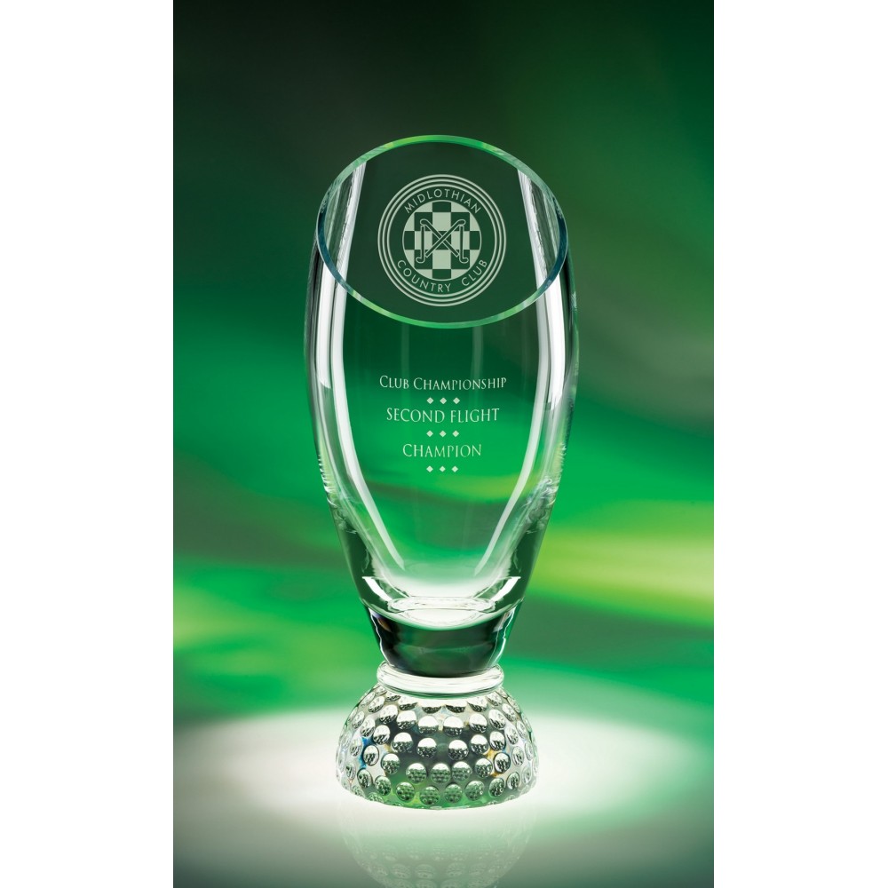 12" Profile Cup Crystal Golf Award Custom Imprinted