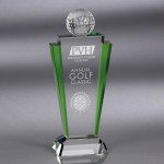 Howard Miller Meridian - Medium Golf Crystal Award Logo Printed