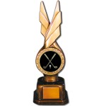 Stock Phoenix 9" Trophy with 2" Golf Coin and Engraving Plate Custom Branded