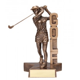 6.5" Female Golf Billboard Resin Series Trophy Logo Printed