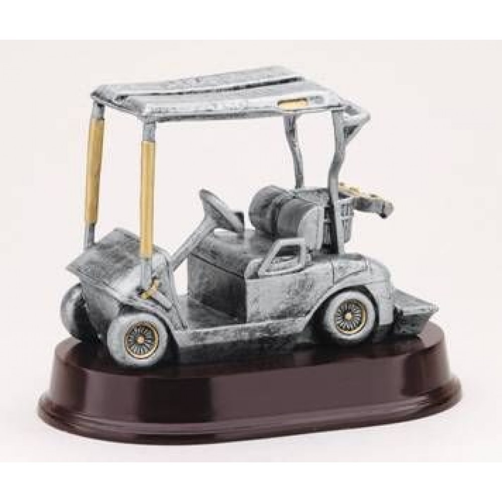 Golfing Golf Cart Award - 6 1/2" Logo Printed Golfing Golf Cart Award - 6 1/2" Logo Printed