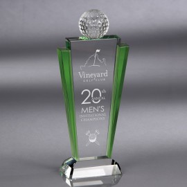 Howard Miller Meridian - Large Golf Crystal Award Logo Printed
