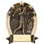 Male Golf Five Star Resin Award Custom Imprinted