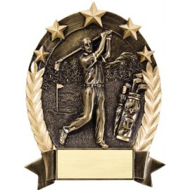 Male Golf Five Star Resin Award Custom Imprinted