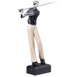 Custom Golfer, Male Multi-color Resin Figurine - 12-1/2"