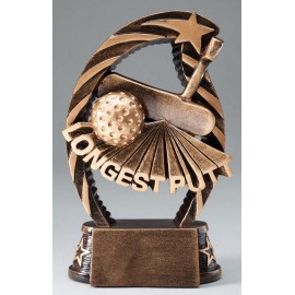"Longest Putt" Golf Award - 6 1/2" Custom Branded