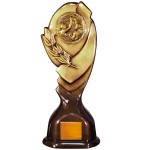 Promotional Stock Classic 12" Trophy with a 2" Victory Female Coin with Engraving Plate