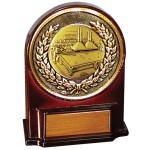 Promotional Stock 5 1/2" Medallion Award With 2" Billiards Table Coin and Engraving Plate