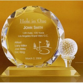 Promotional Large Golf Crystal Trophy