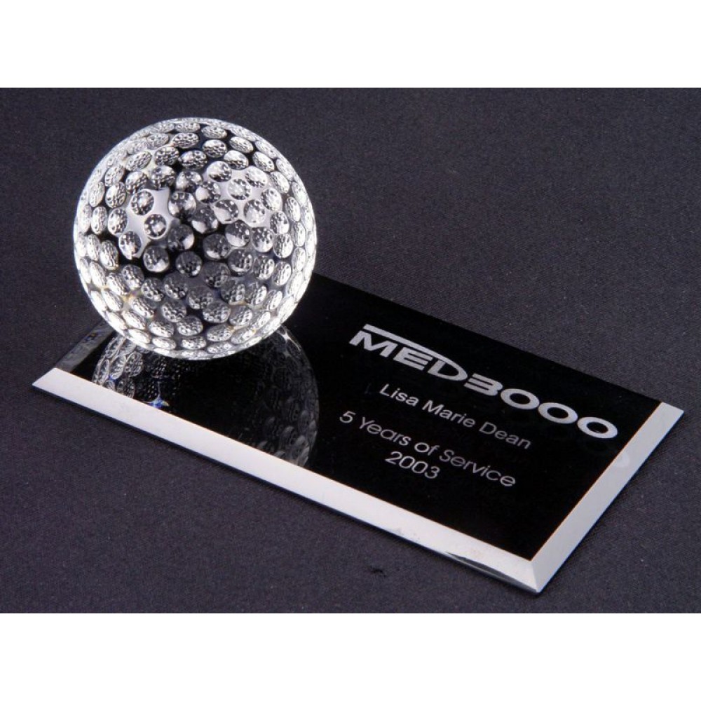 Custom Imprinted Crystal Golf Award on Base Custom Imprinted Crystal Golf Award on Base