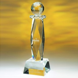 Customized 15" Crystal Award-Ultimate Globe Trophy