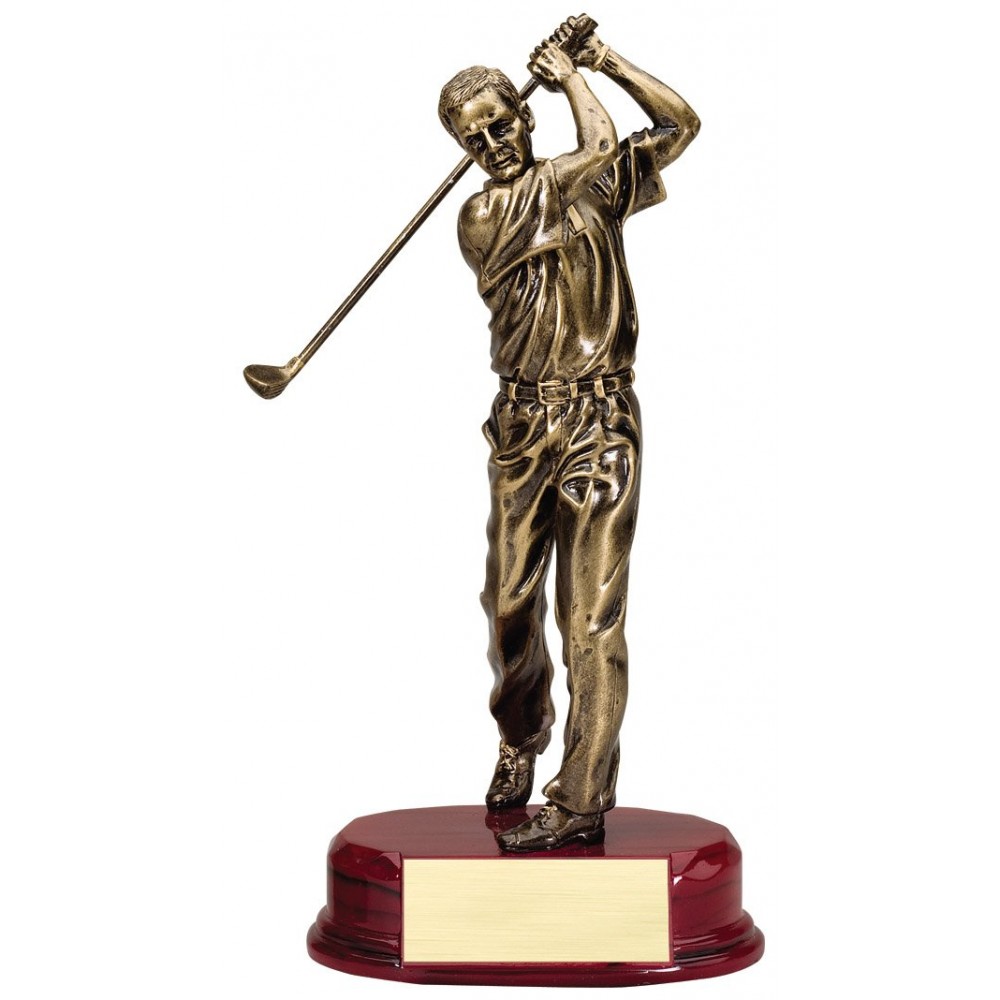 Custom Imprinted Antique Bronze Golfer Resin - Driver, Male Custom Imprinted Antique Bronze Golfer Resin - Driver, Male