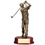 Custom Imprinted Antique Bronze Golfer Resin - Driver, Male