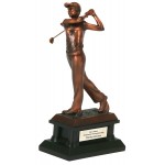 Personalized 14" Bronze Female Golf Award