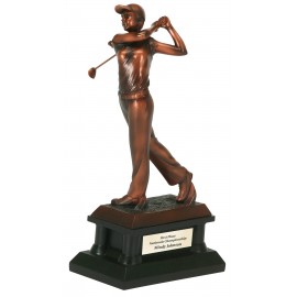 Customized 14" Bronze Female Golf Award  Customized 14" Bronze Female Golf Award