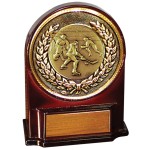 Promotional Stock 5 1/2" Medallion Award With 2" Hockey Coin and Engraving Plate