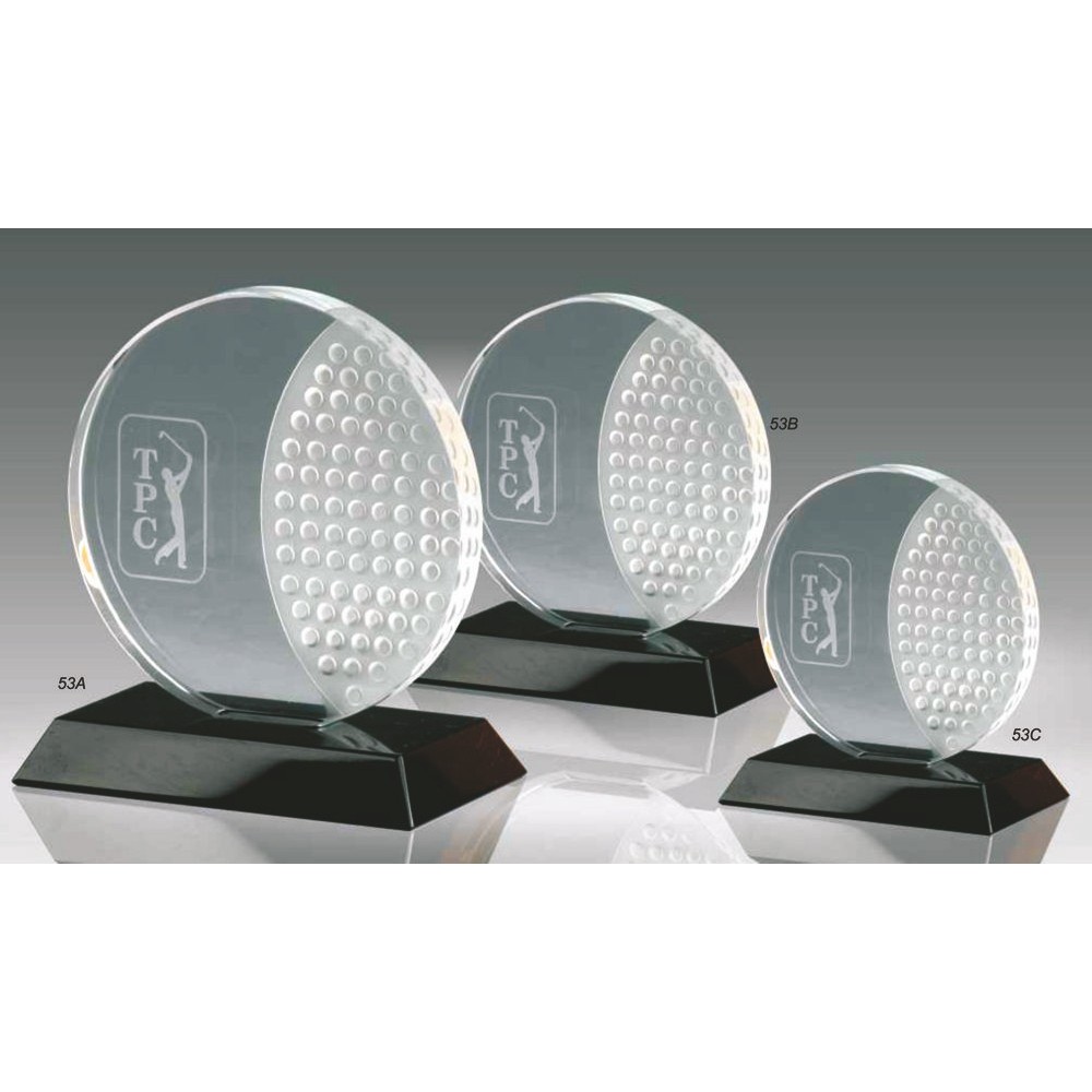 Custom Imprinted Small Crystal Golf Award w/ Base (5") Custom Imprinted Small Crystal Golf Award w/ Base (5")