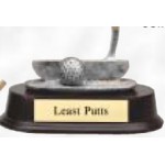 3.5" Golf Theme - Putter and Ball Resin Sculpture Award w/ Oblong Base Logo Printed