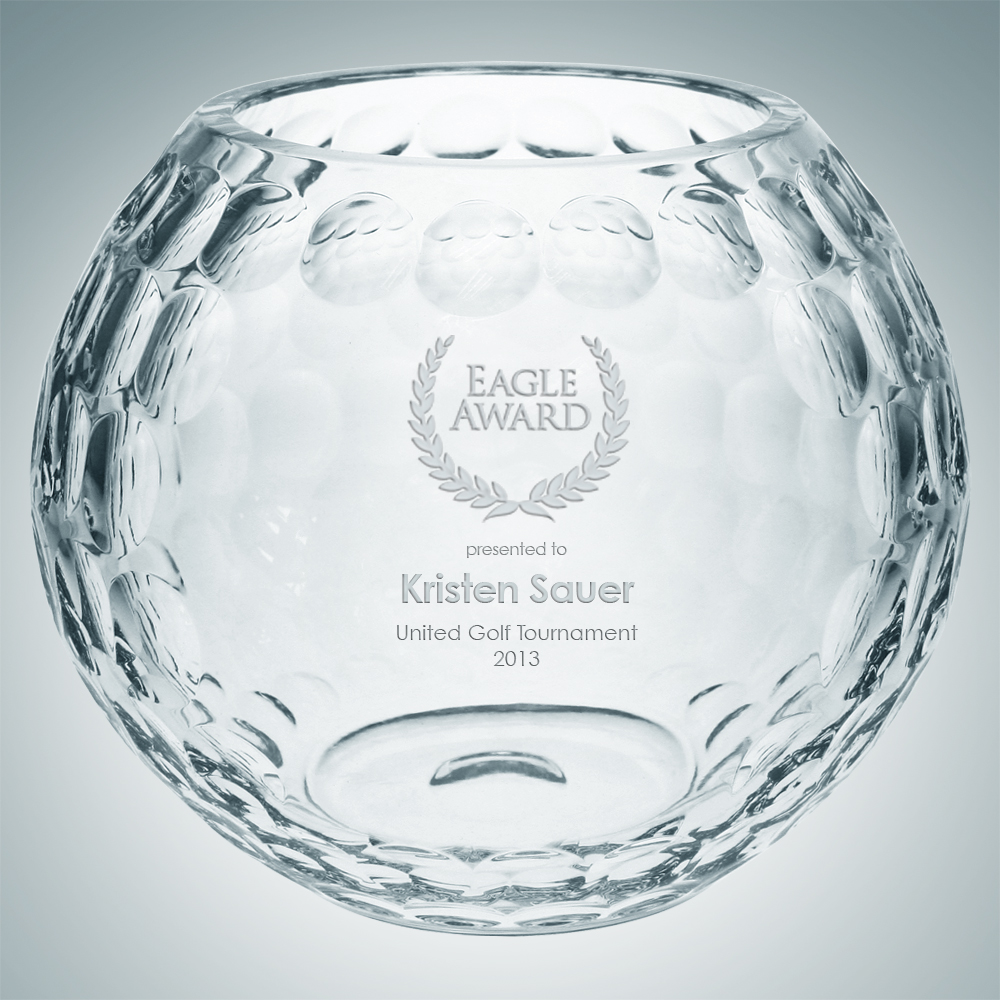 Lead Crystal Ace Golf Bowl (Large) Custom Branded Lead Crystal Ace Golf Bowl (Large) Custom Branded