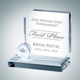 Hole in One Optical Crystal Award Custom Imprinted