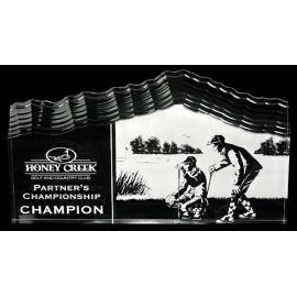 Acrylic Wave Horizontal Award Custom Imprinted  Acrylic Wave Horizontal Award Custom Imprinted