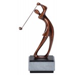 Customized 12" Bronze Modern Female Golf Resin Award