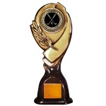 Stock 15" Classic Trophy with 2" Golf Coin and Engraving Plate Logo Printed
