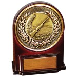Stock 5 1/2" Medallion Award With 2" Rifle Coin and Engraving Plate Custom Branded