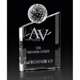 Golf Glass Crystal Award Trophy Custom Imprinted  Golf Glass Crystal Award Trophy Custom Imprinted