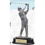Personalized 10" Resin Sculpture Award w/ Oblong Base (Golfer/ Male)