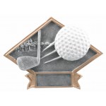 6" x 4 1/2" Golf Diamond Plate Resin Custom Imprinted