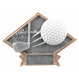 Customized 6" x 4 1/2" Golf Diamond Plate Resin