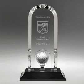 Personalized 10" Crystal Award - Optima - Golf