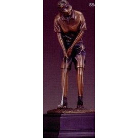 Lady Golfer In Shorts Putter Trophy w/Square Base (5"x10.5") Custom Imprinted